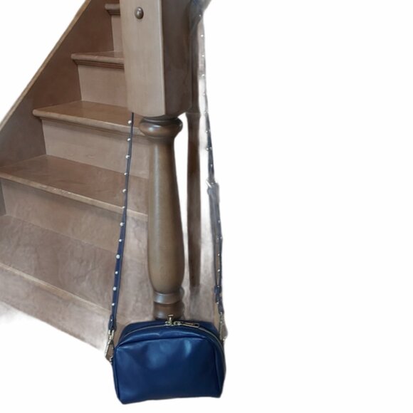 IMNYC mini crossbody bag in blue leather - Picture 2 of 7